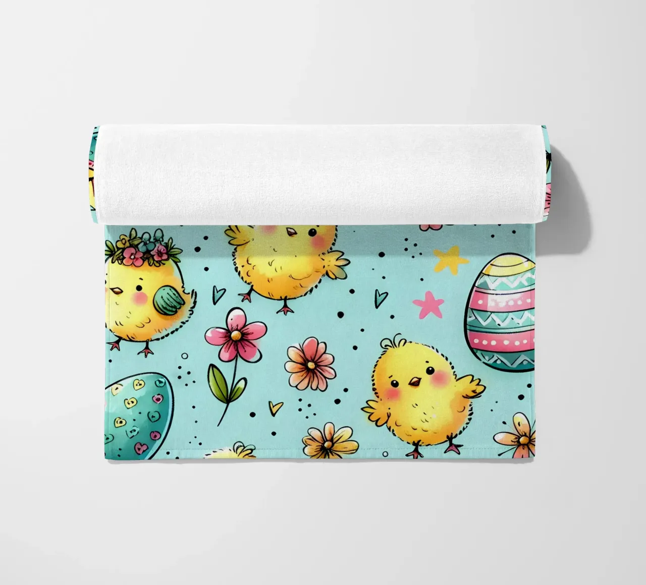 Scarabocchi di pulcini di Pasqua telo mare da Happy Littles