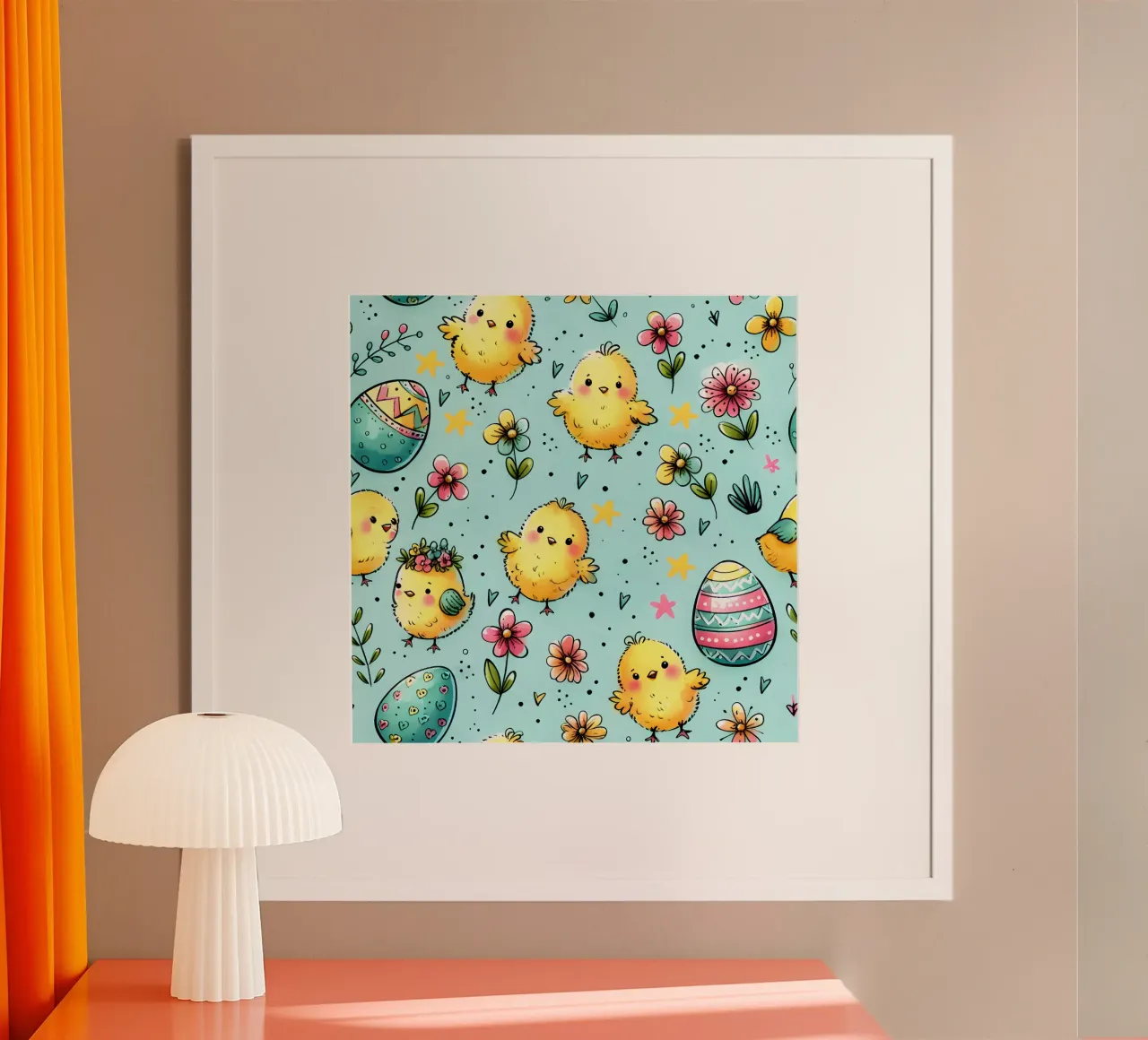 Scarabocchi di pulcini di Pasqua poster da Happy Littles