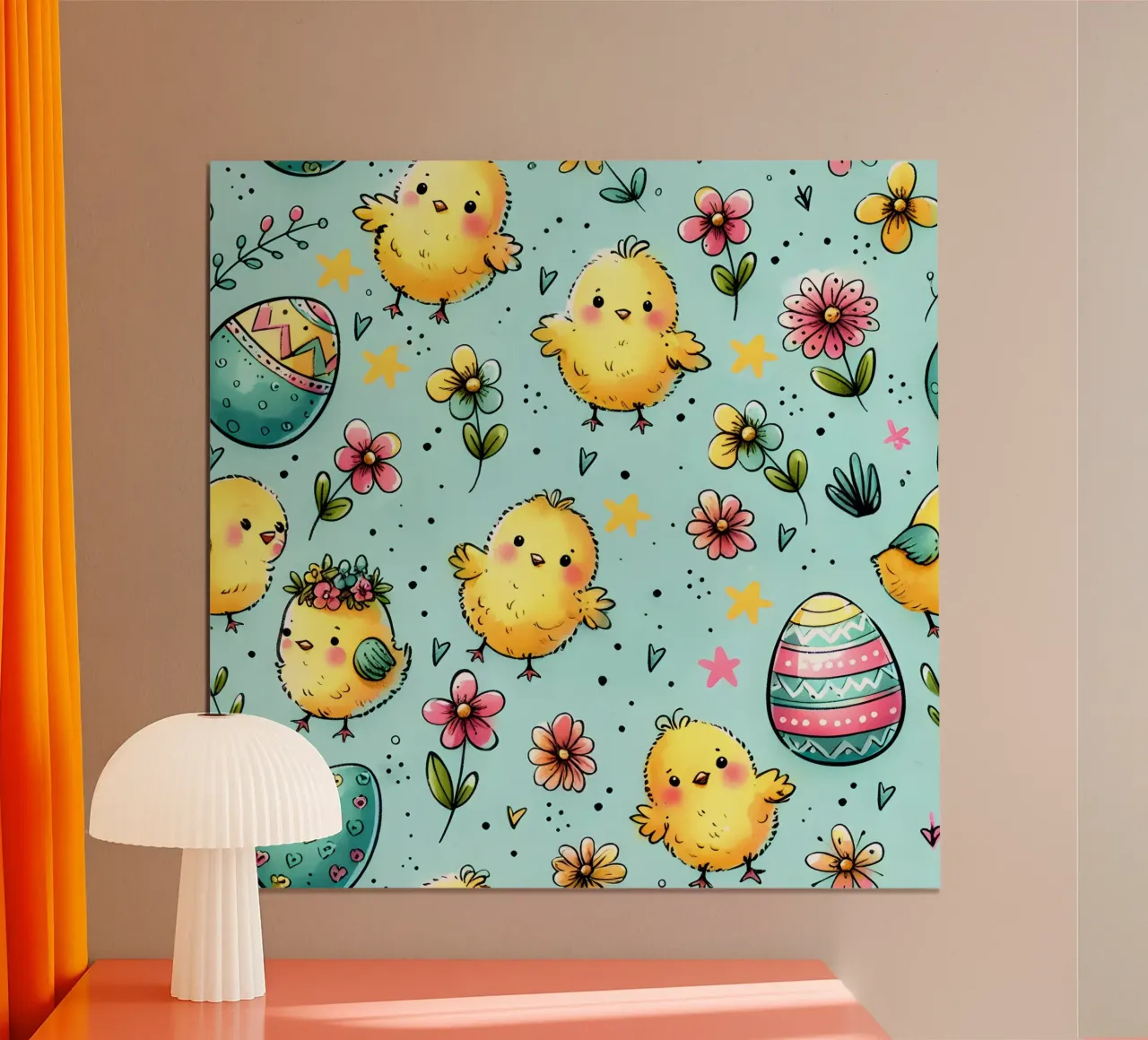 Scarabocchi di pulcini di Pasqua poster da Happy Littles