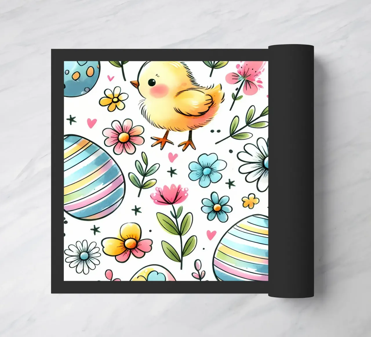 Easter Chicks Doodles doormat by Happy Littles