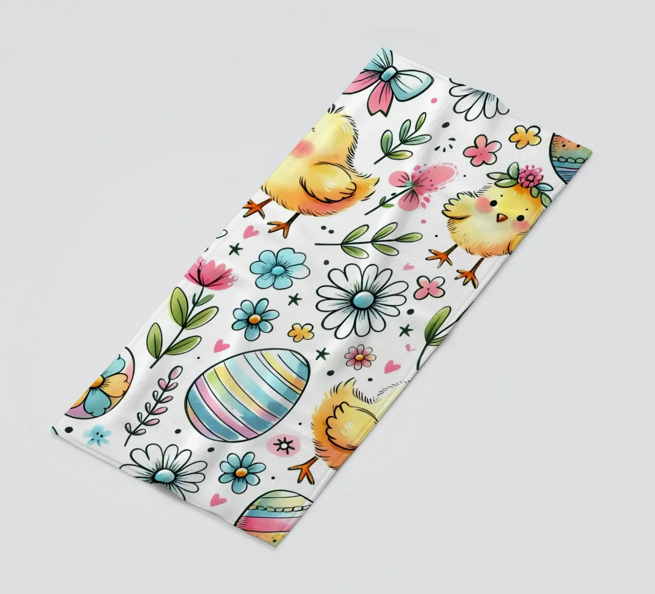 Scarabocchi di pulcini di Pasqua telo mare da Happy Littles