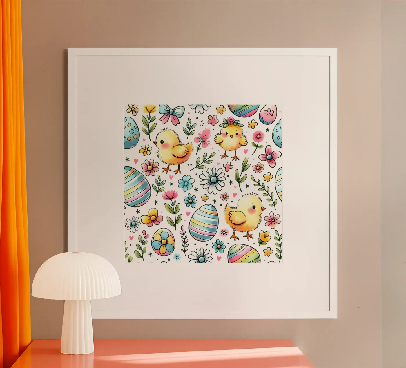 Easter Chicks Doodles poster by Happy Littles