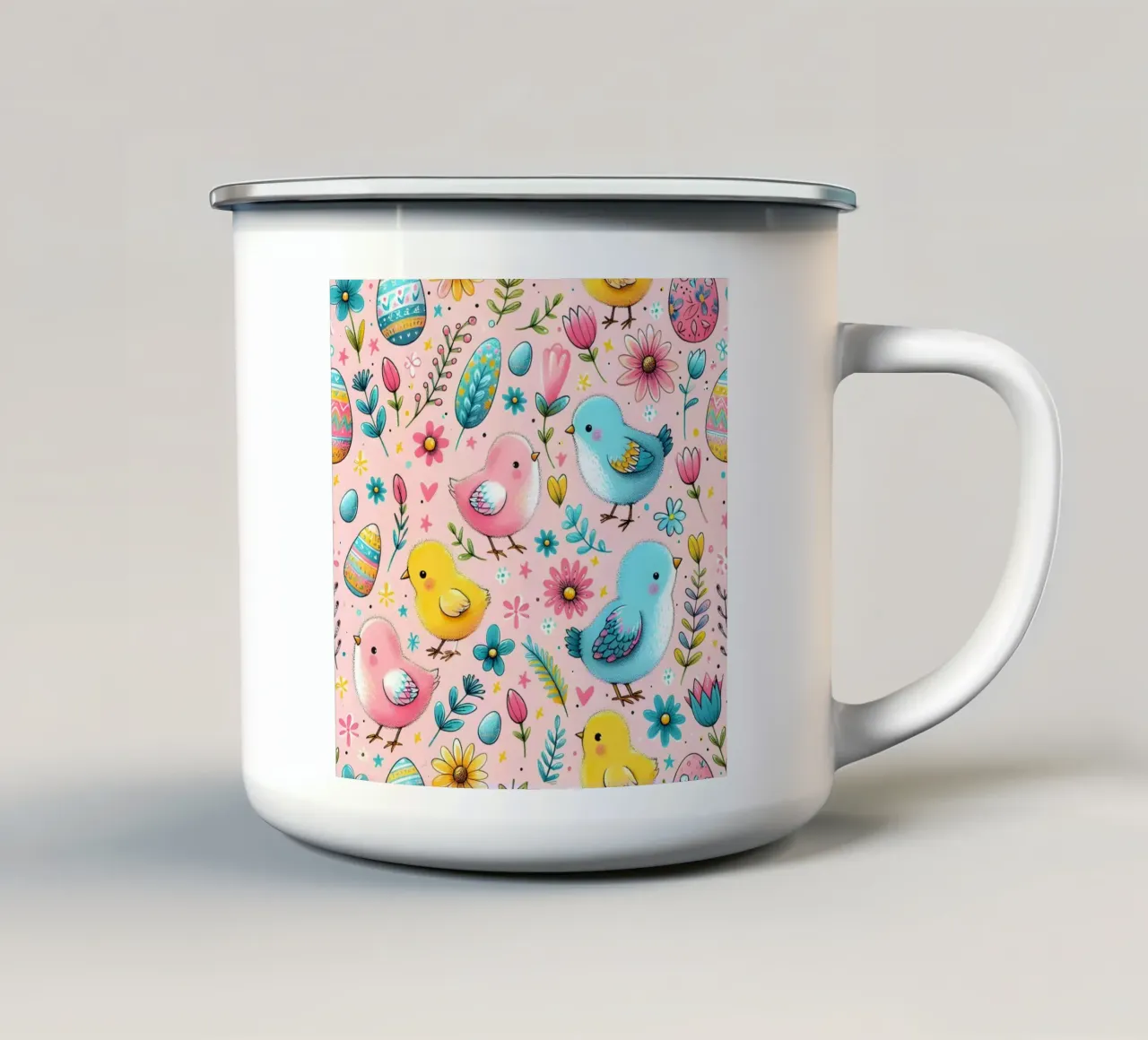 Paaskuikens Doodles emaille mok van Happy Littles