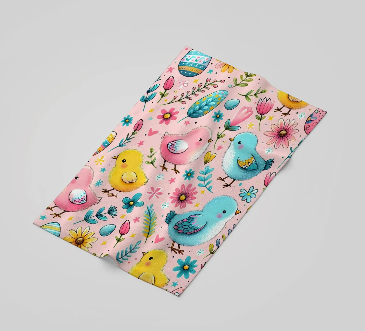 Scarabocchi di pulcini di Pasqua telo mare da Happy Littles