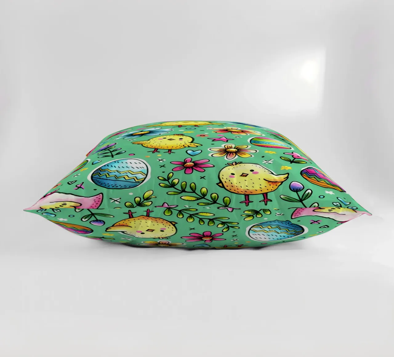 Easter Chicks Doodles decorative cushion by Happy Littles