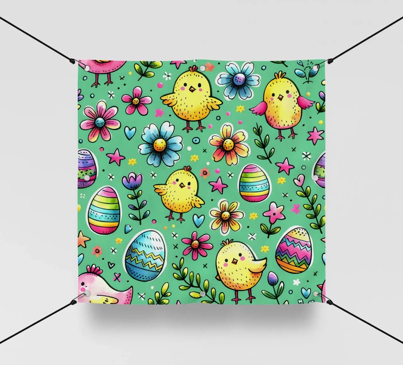 Easter Chicks Doodles pvc cover by Happy Littles