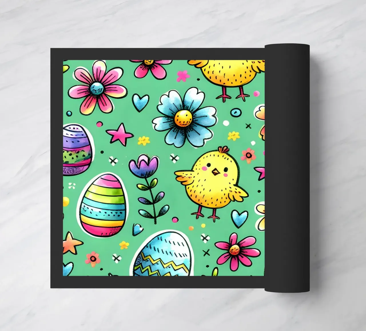 Easter Chicks Doodles doormat by Happy Littles