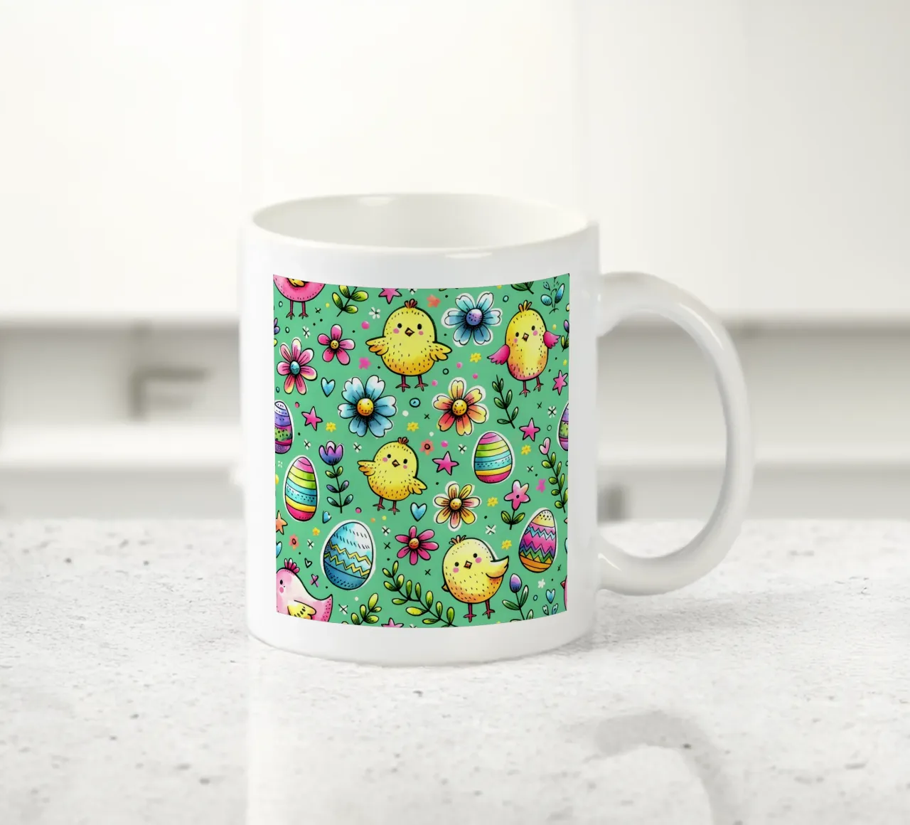 Easter Chicks Doodles ceramic mug by Happy Littles
