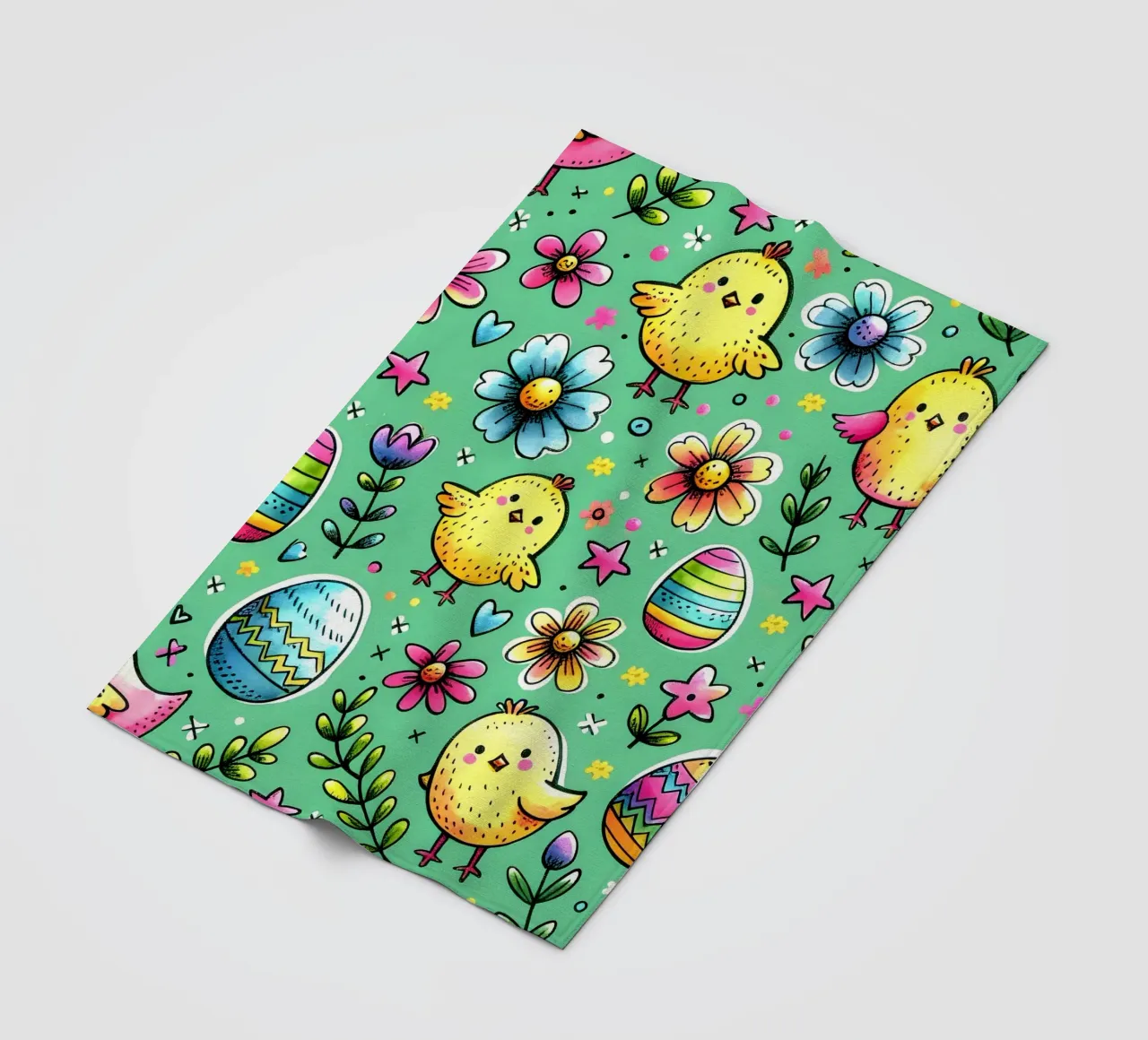 Paaskuikens Doodles fleecedeken van Happy Littles