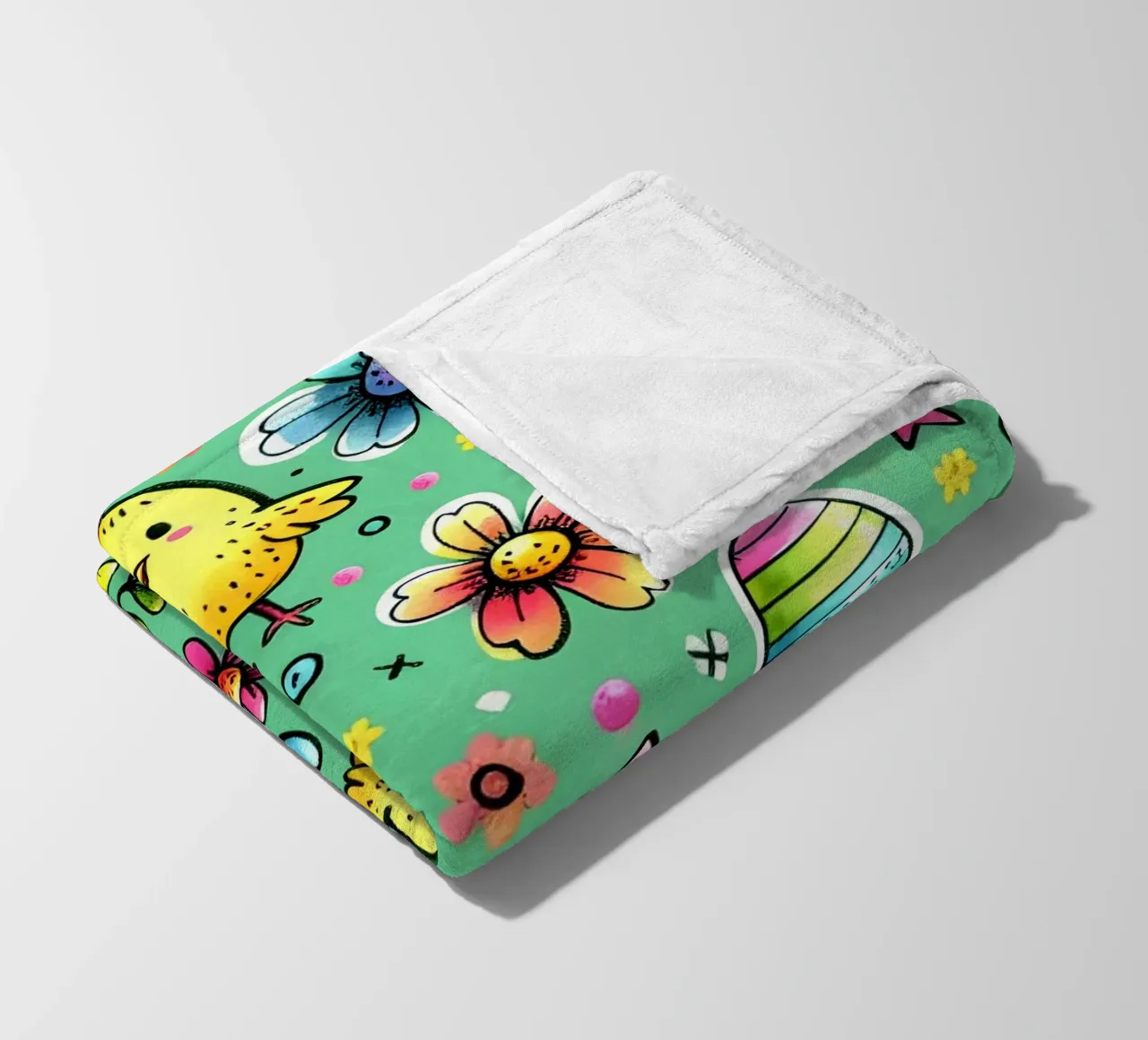 Paaskuikens Doodles fleecedeken van Happy Littles