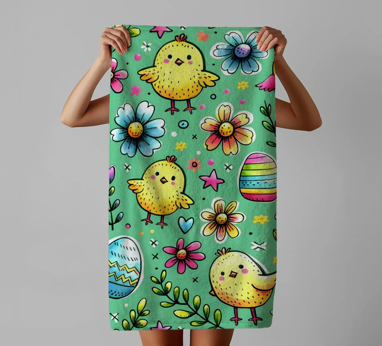 Paaskuikens Doodles badhanddoek van Happy Littles