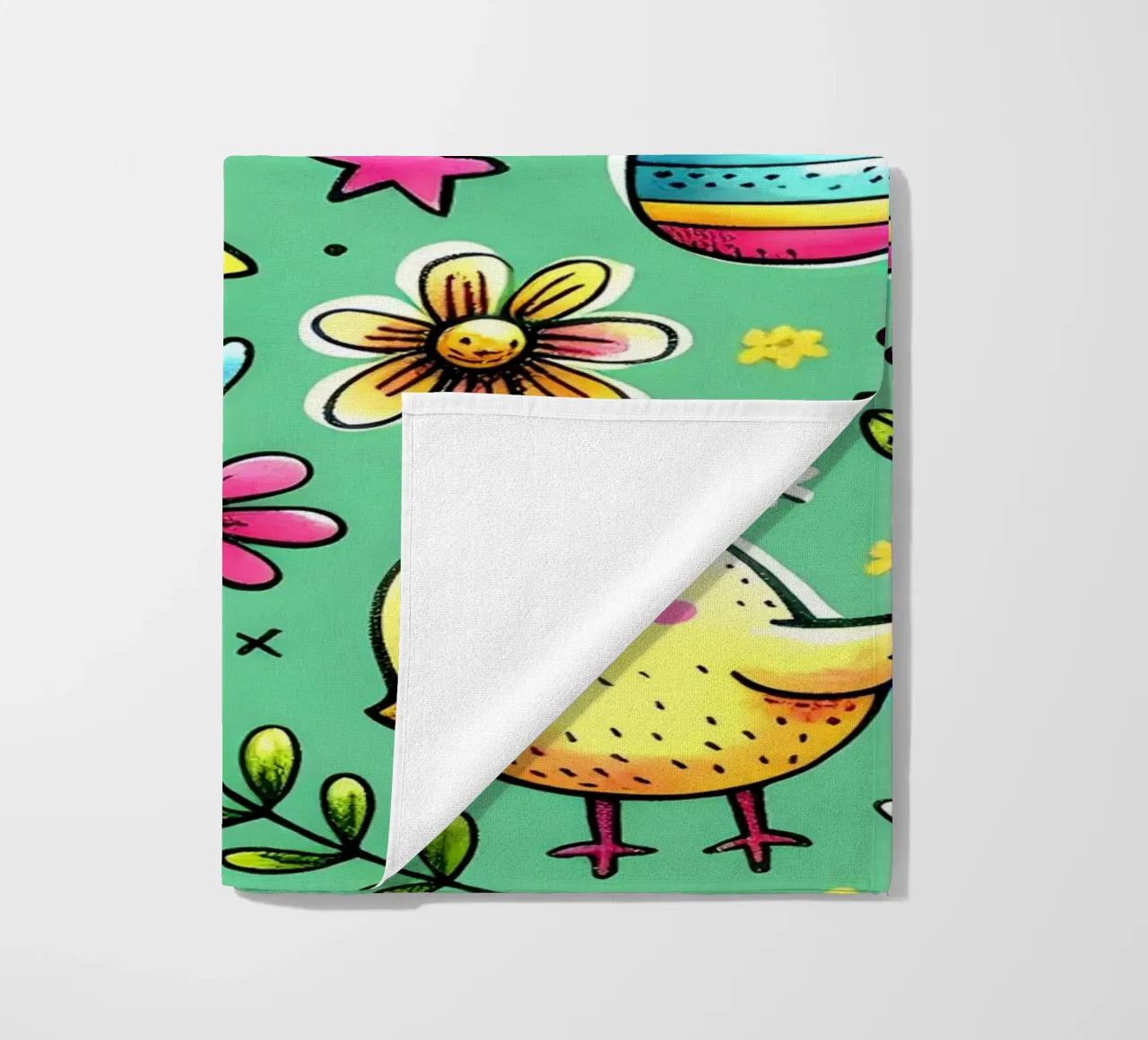 Paaskuikens Doodles strandhanddoek van Happy Littles