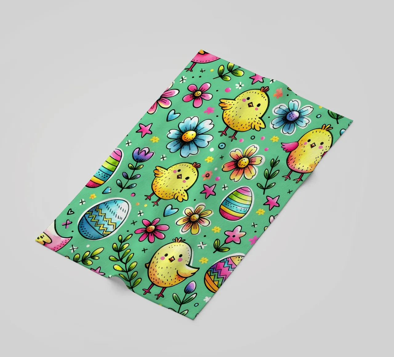 Paaskuikens Doodles strandhanddoek van Happy Littles