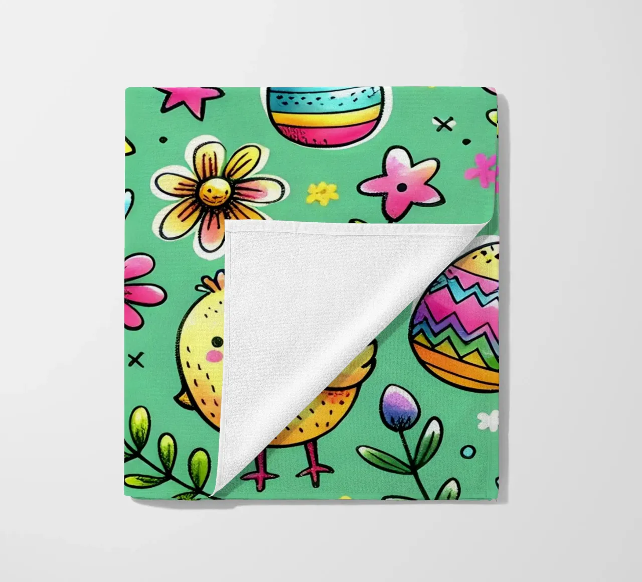 Paaskuikens Doodles strandhanddoek van Happy Littles