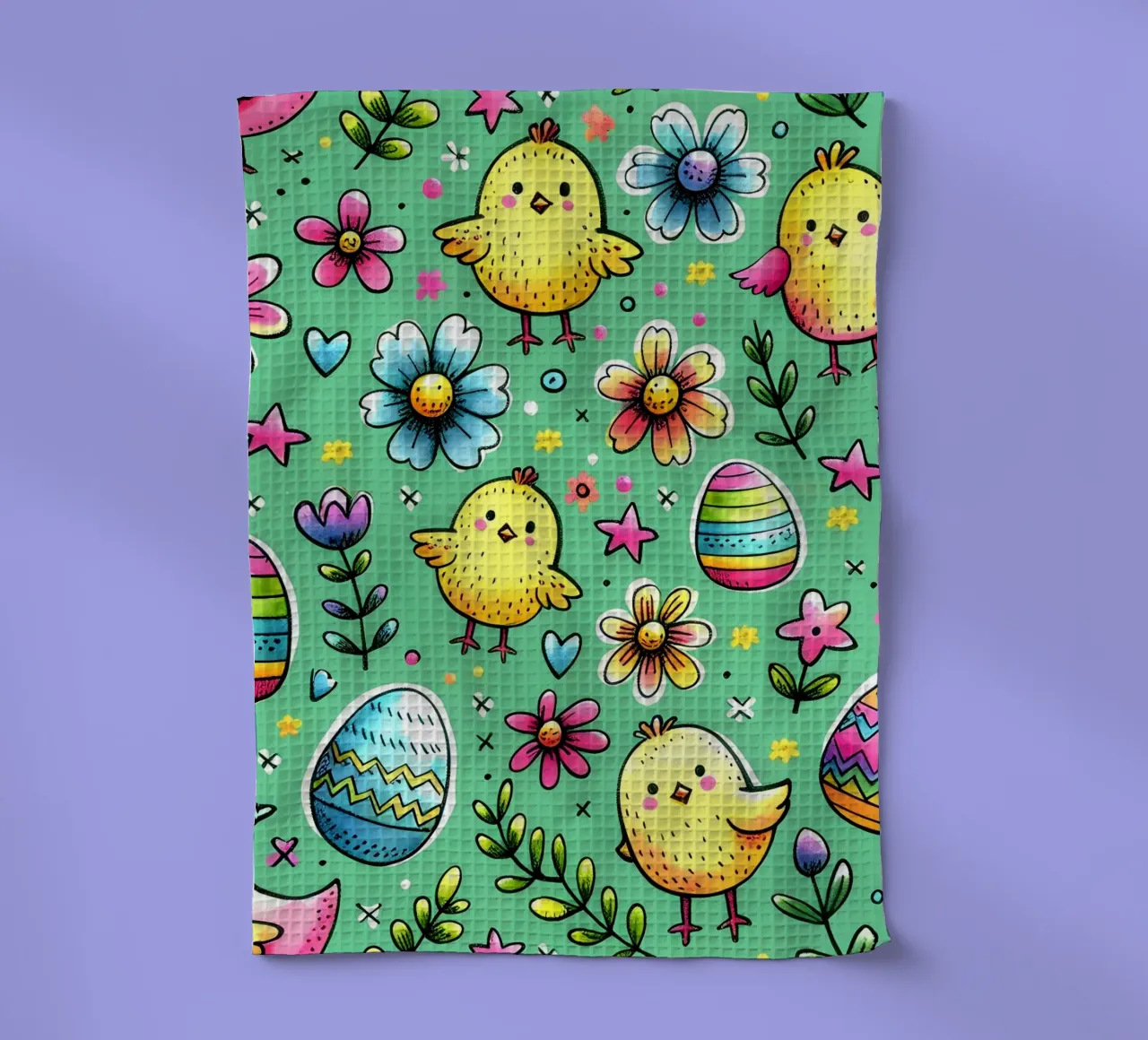 Paaskuikens Doodles theedoek van Happy Littles