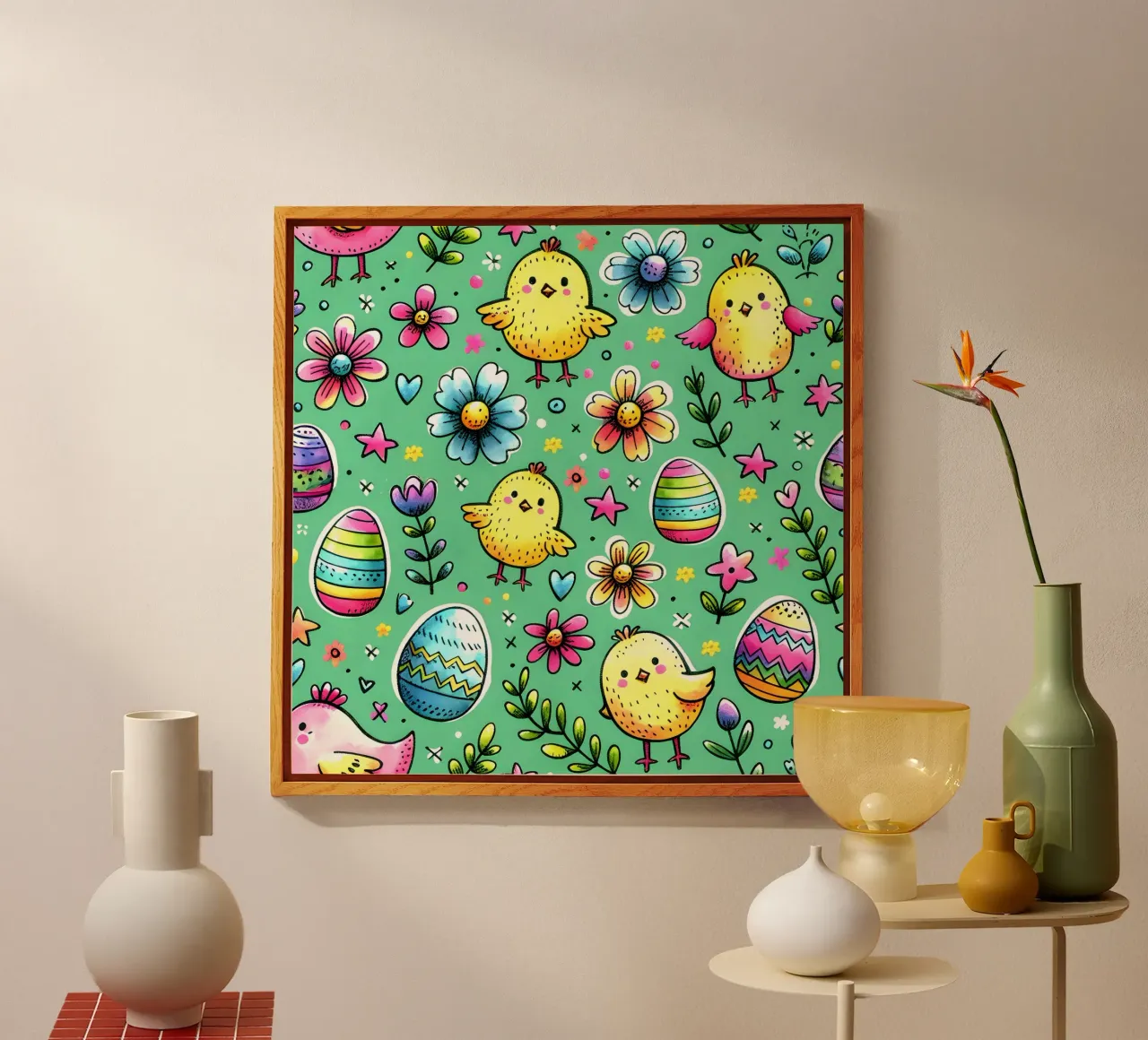 Easter Chicks Doodles Acryl-Glas von Happy Littles