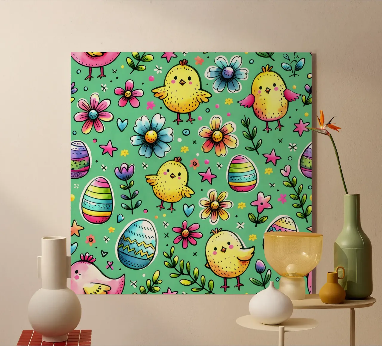 Easter Chicks Doodles Acryl-Glas von Happy Littles