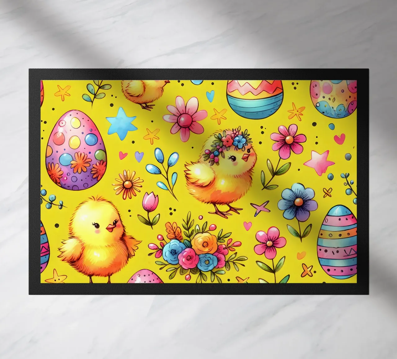 Easter Chicks Doodles doormat by Happy Littles