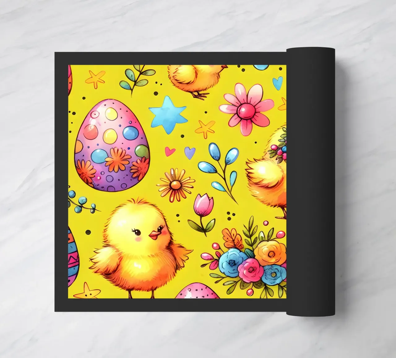 Easter Chicks Doodles doormat by Happy Littles