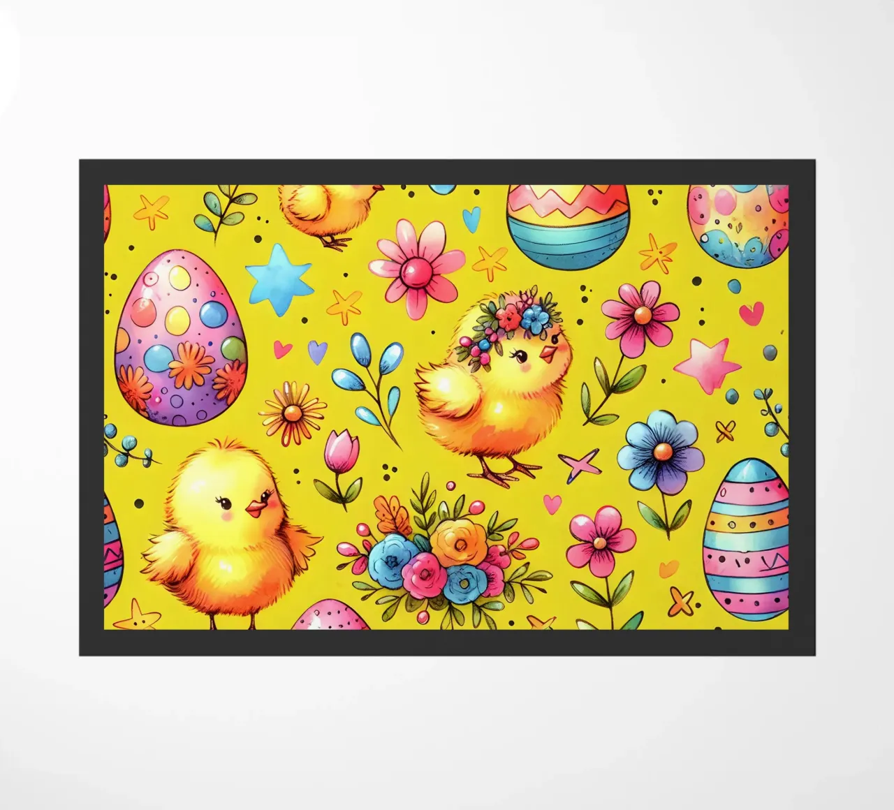Easter Chicks Doodles doormat by Happy Littles