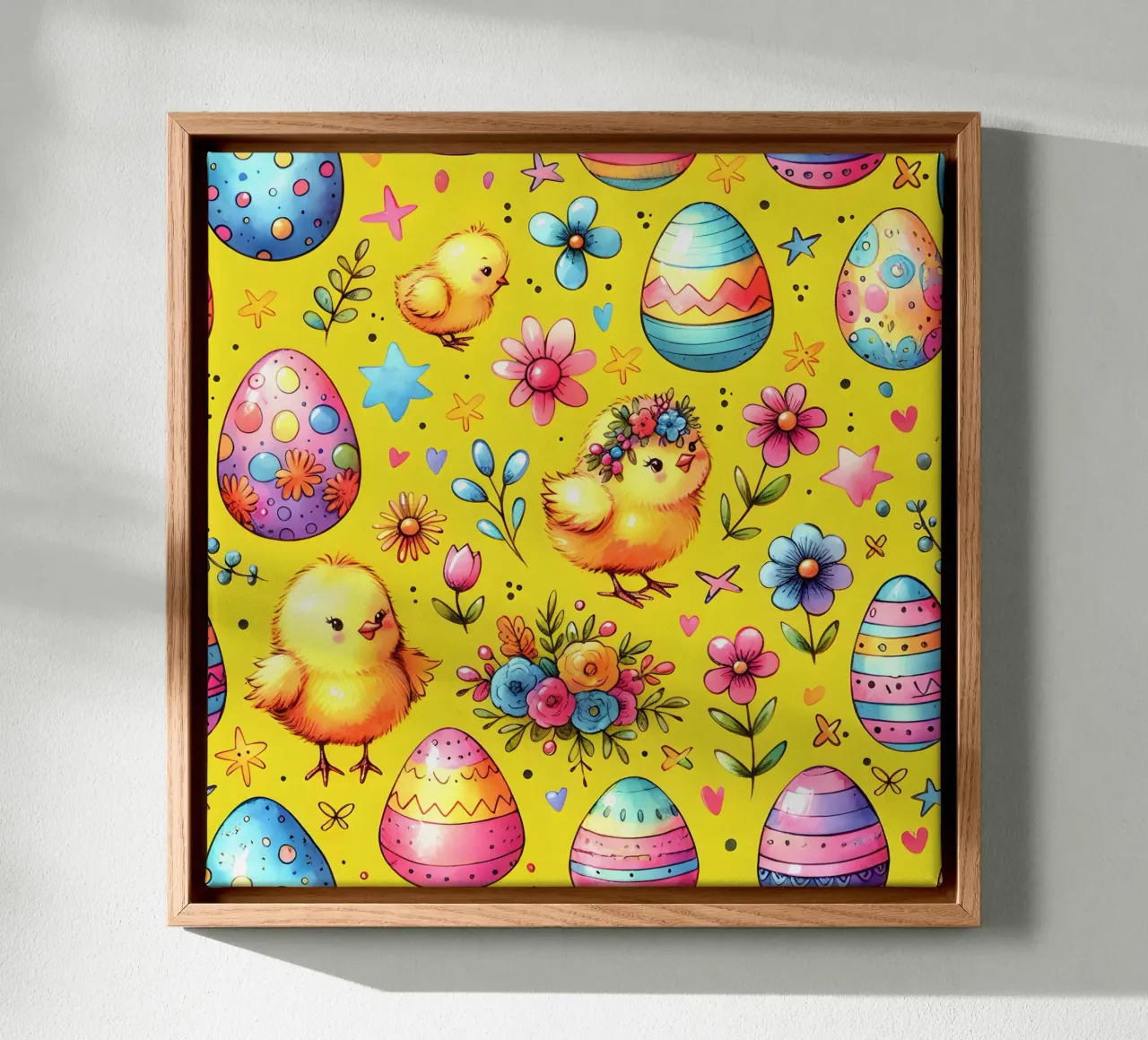 Paaskuikens Doodles canvas met Baklijst van Happy Littles