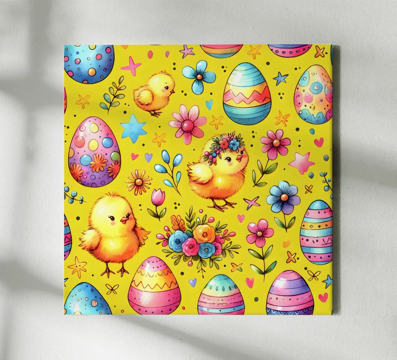 Paaskuikens Doodles canvas met Baklijst van Happy Littles
