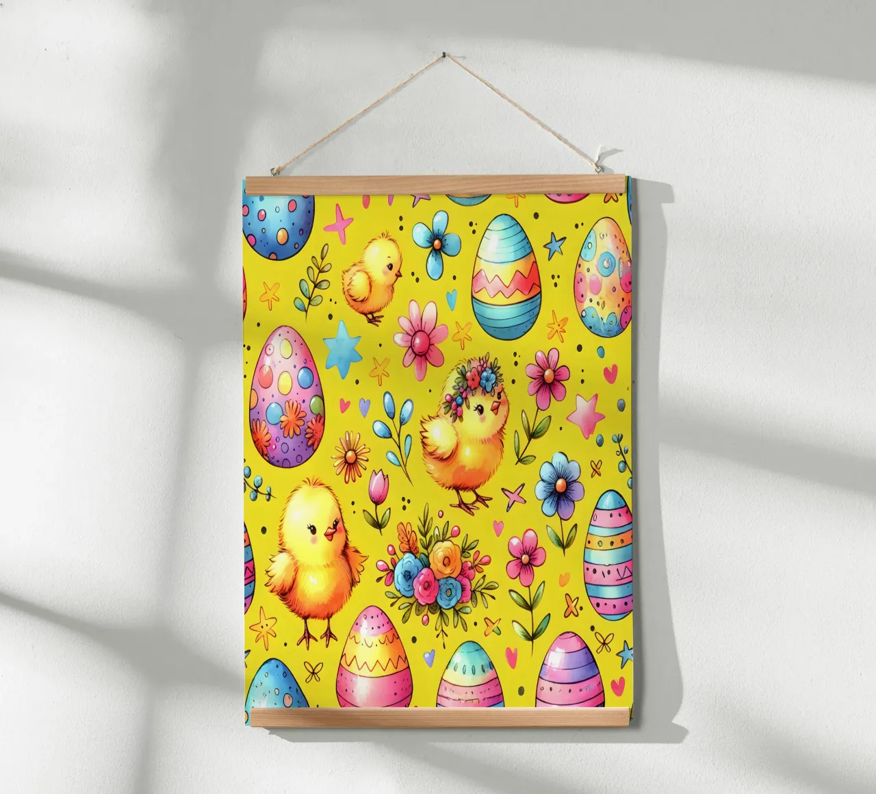 Scarabocchi di pulcini di Pasqua poster da Happy Littles