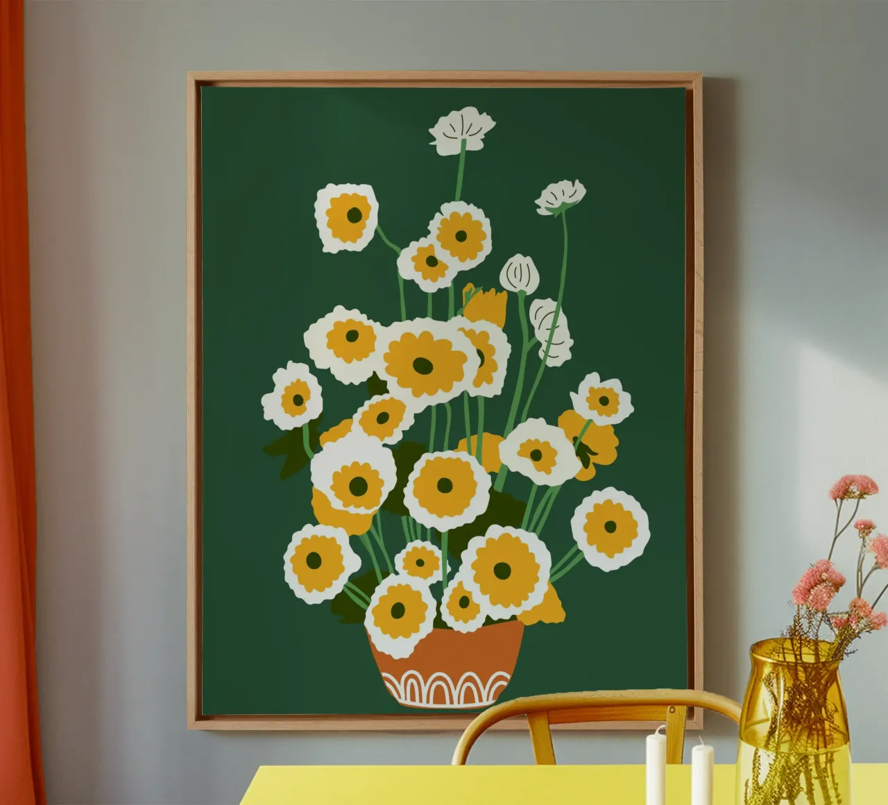 Bruine pot canvas met Baklijst van Kintsugi99
