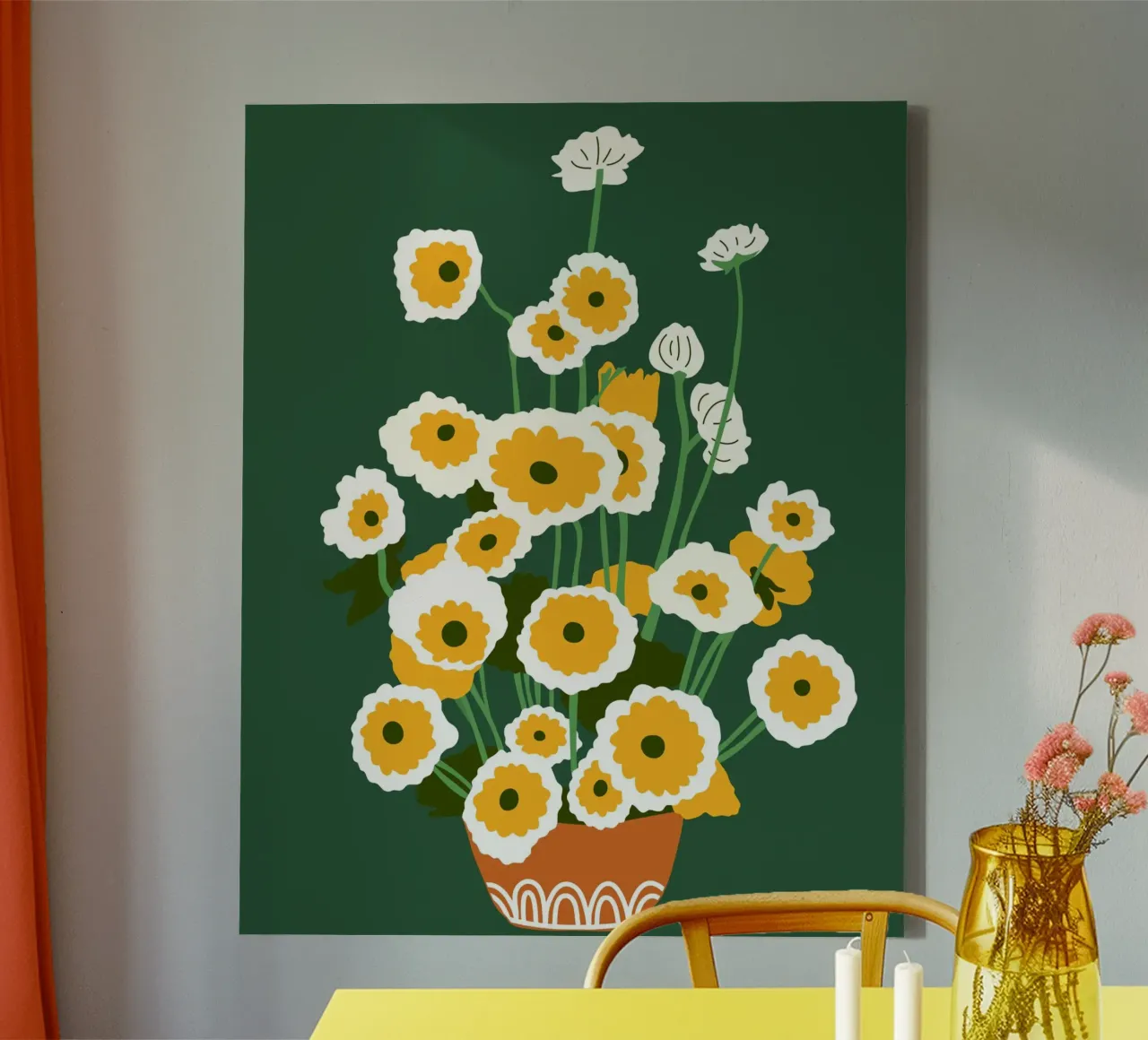 Bruine pot canvas met Baklijst van Kintsugi99