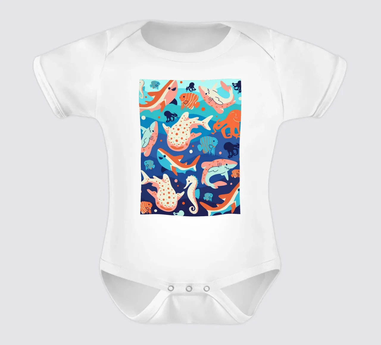 Meraviglie dell'oceano body neonato maniche corte da Kintsugi99