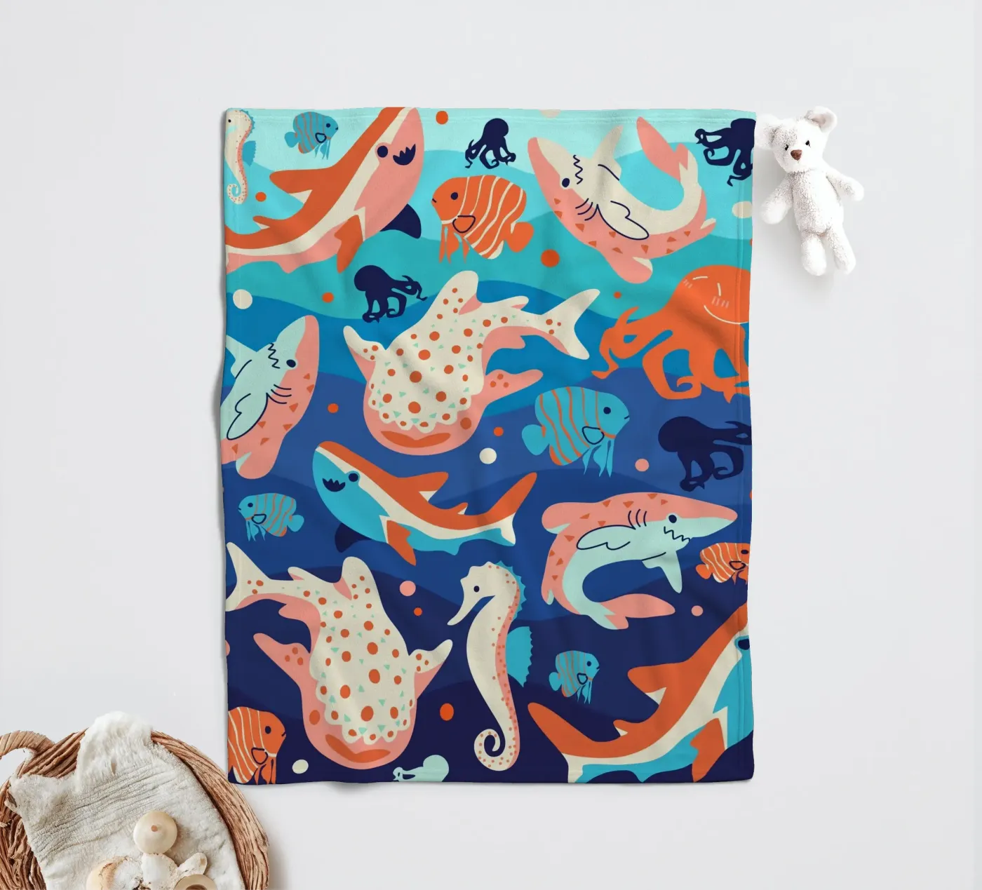 Ocean Wonders plaid polaire de Kintsugi99