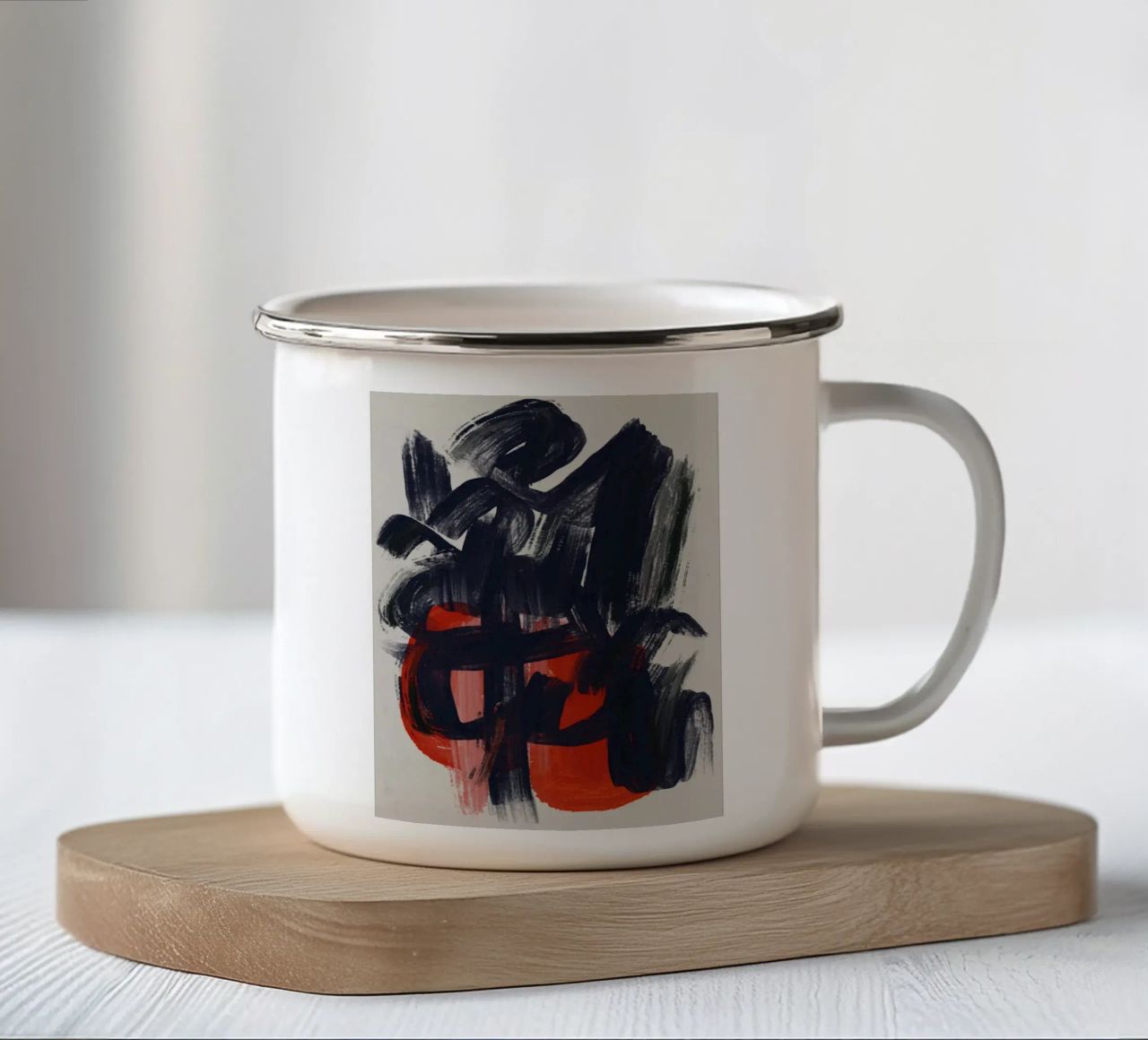 Colpi direzionali a secco astratti tazza in smalto da Little Dean
