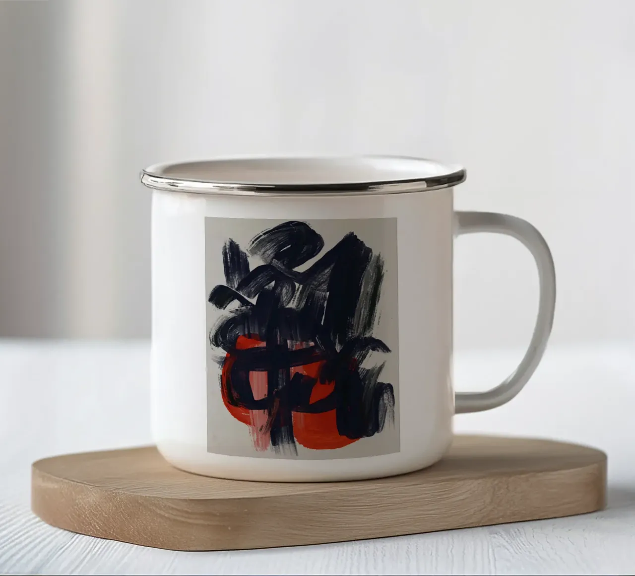 Colpi direzionali a secco astratti tazza in smalto da Little Dean