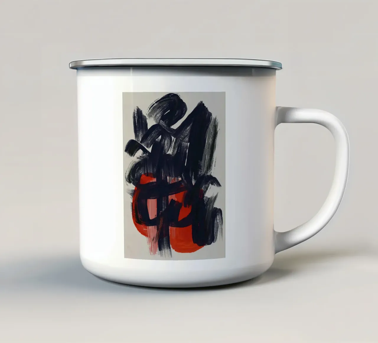 Colpi direzionali a secco astratti tazza in smalto da Little Dean