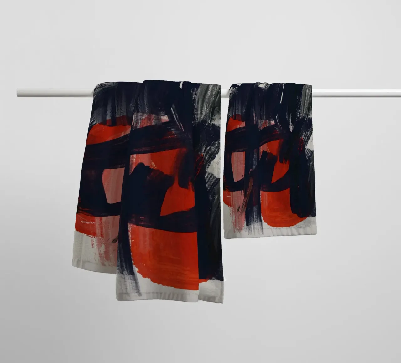 Dry directional strokes abstract towel by Little Dean