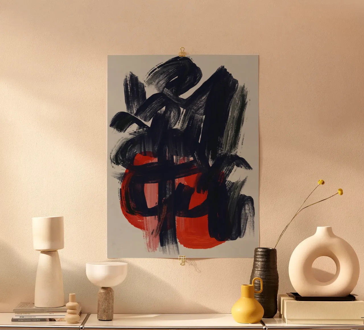 Dry directional strokes abstract hahnemühle by Little Dean