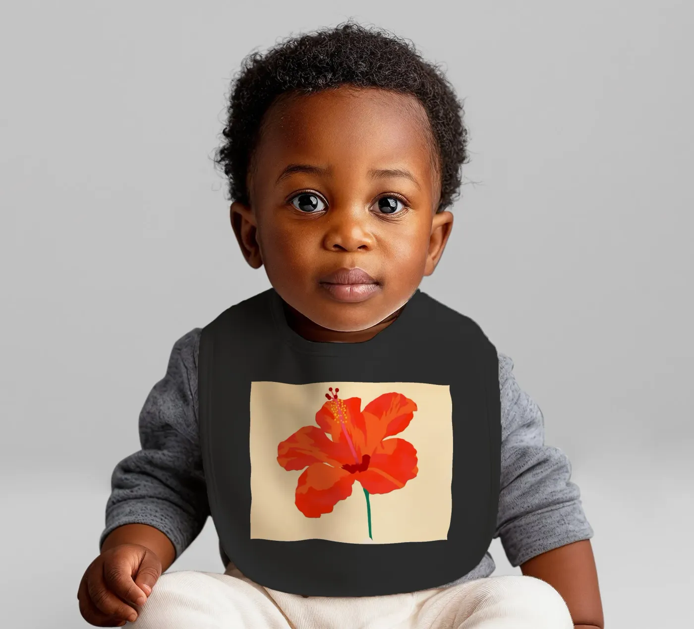 Hibiscus Affection baby bib by Kintsugi99