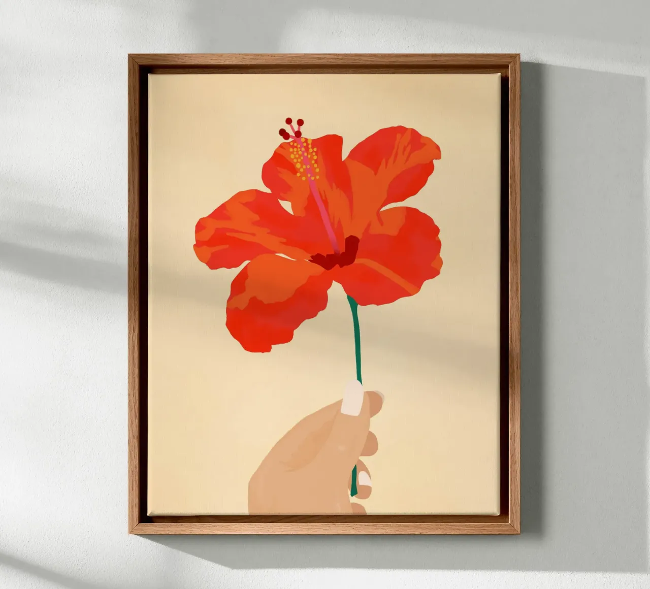 Hibiscus Affection canvas with Floater frame by Kintsugi99