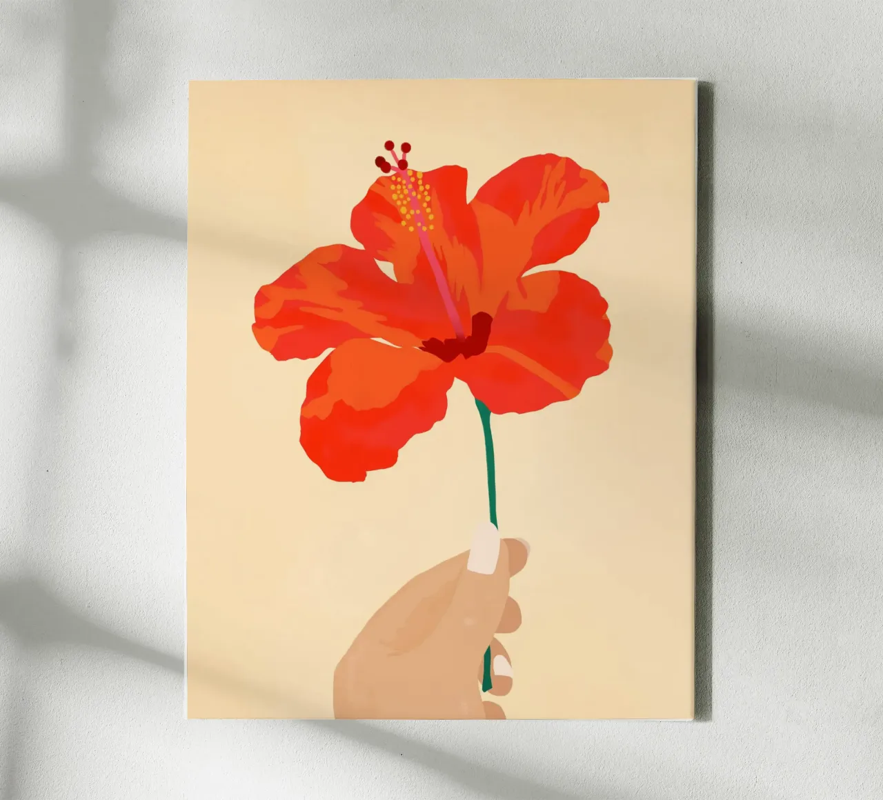 Hibiscus Affection canvas with Floater frame by Kintsugi99