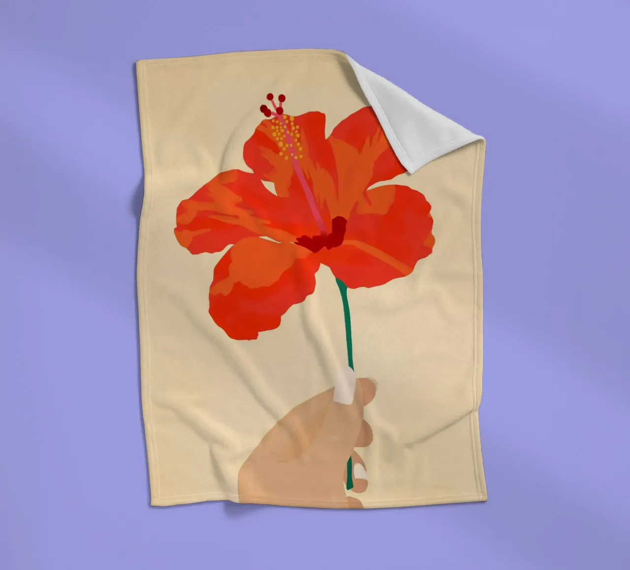 Hibiscus Genegenheid fleecedeken van Kintsugi99