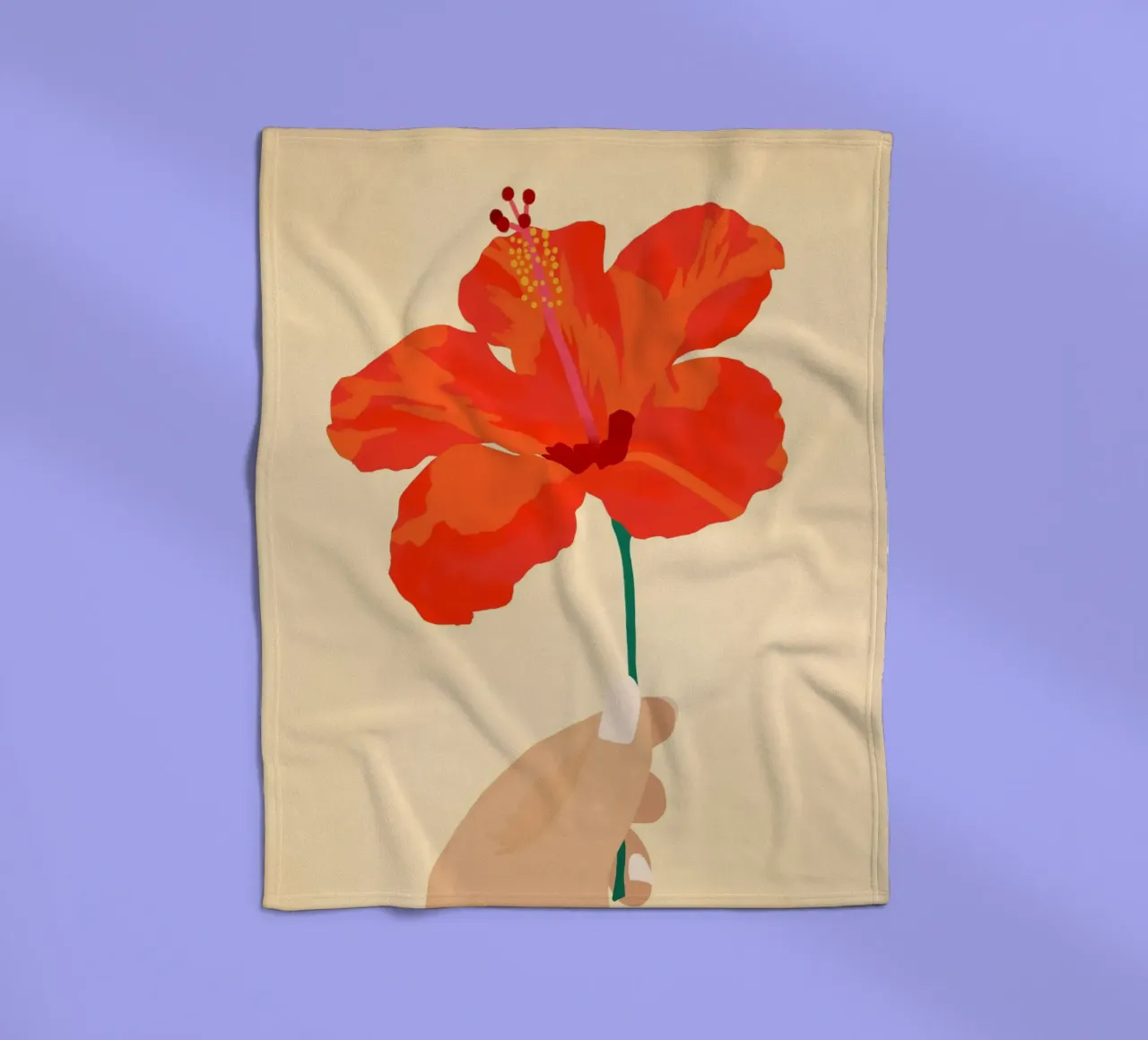 Hibiscus Genegenheid fleecedeken van Kintsugi99