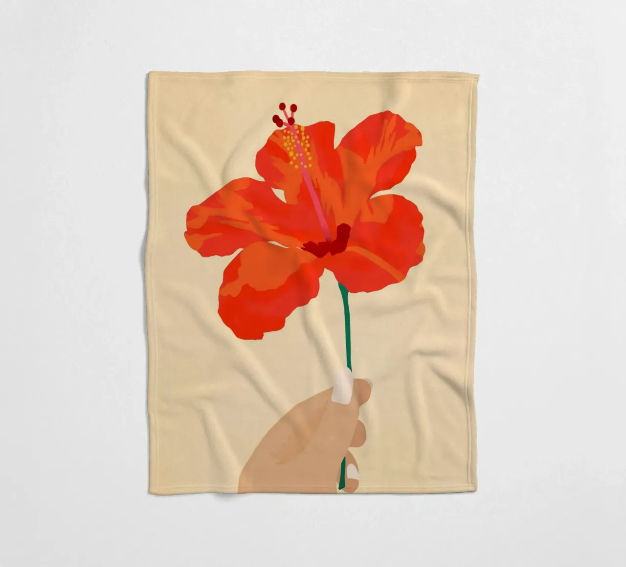 Hibiscus Genegenheid fleecedeken van Kintsugi99