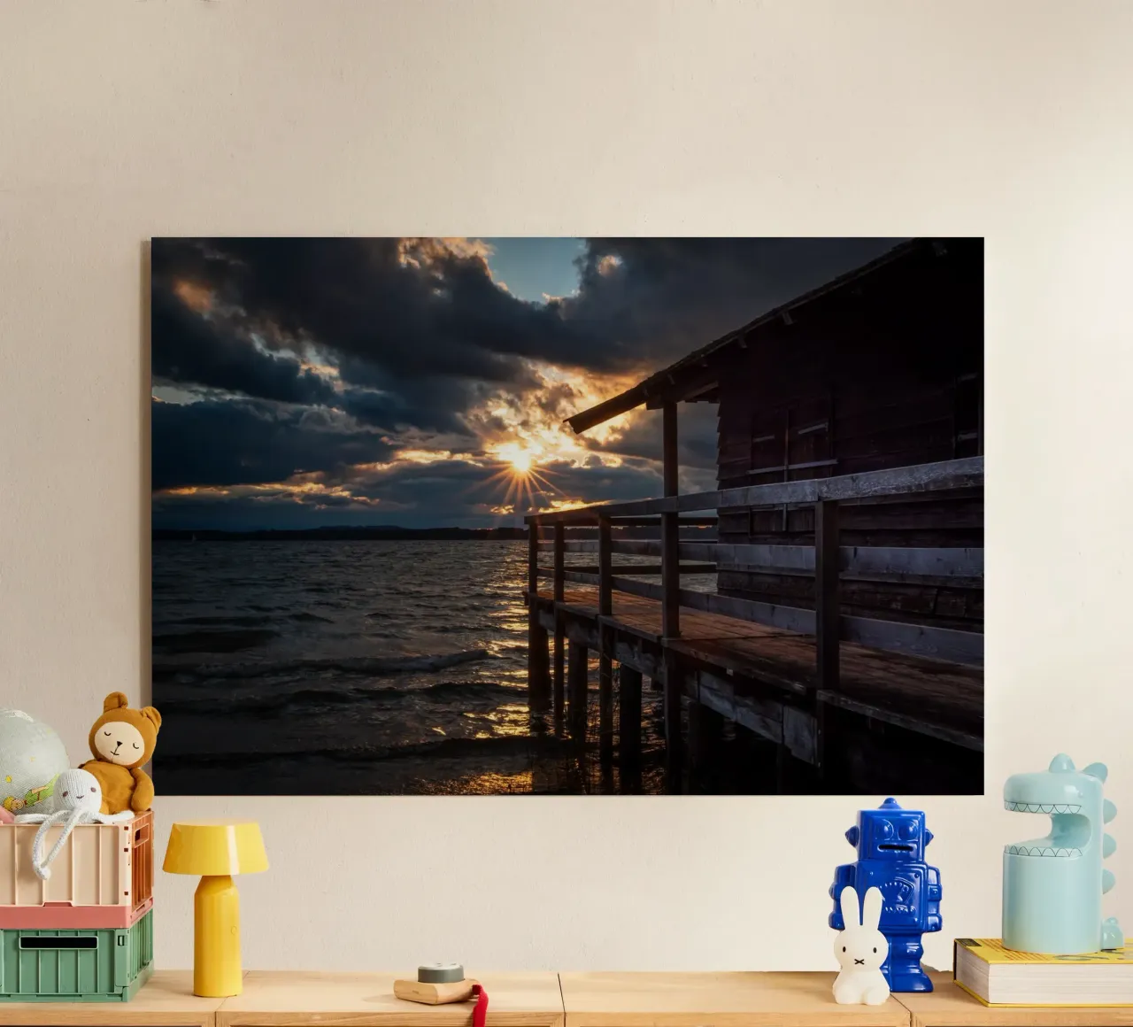 Chiemsee Seehaus im Sonnenuntergang Acryl-Glas von 5ecken