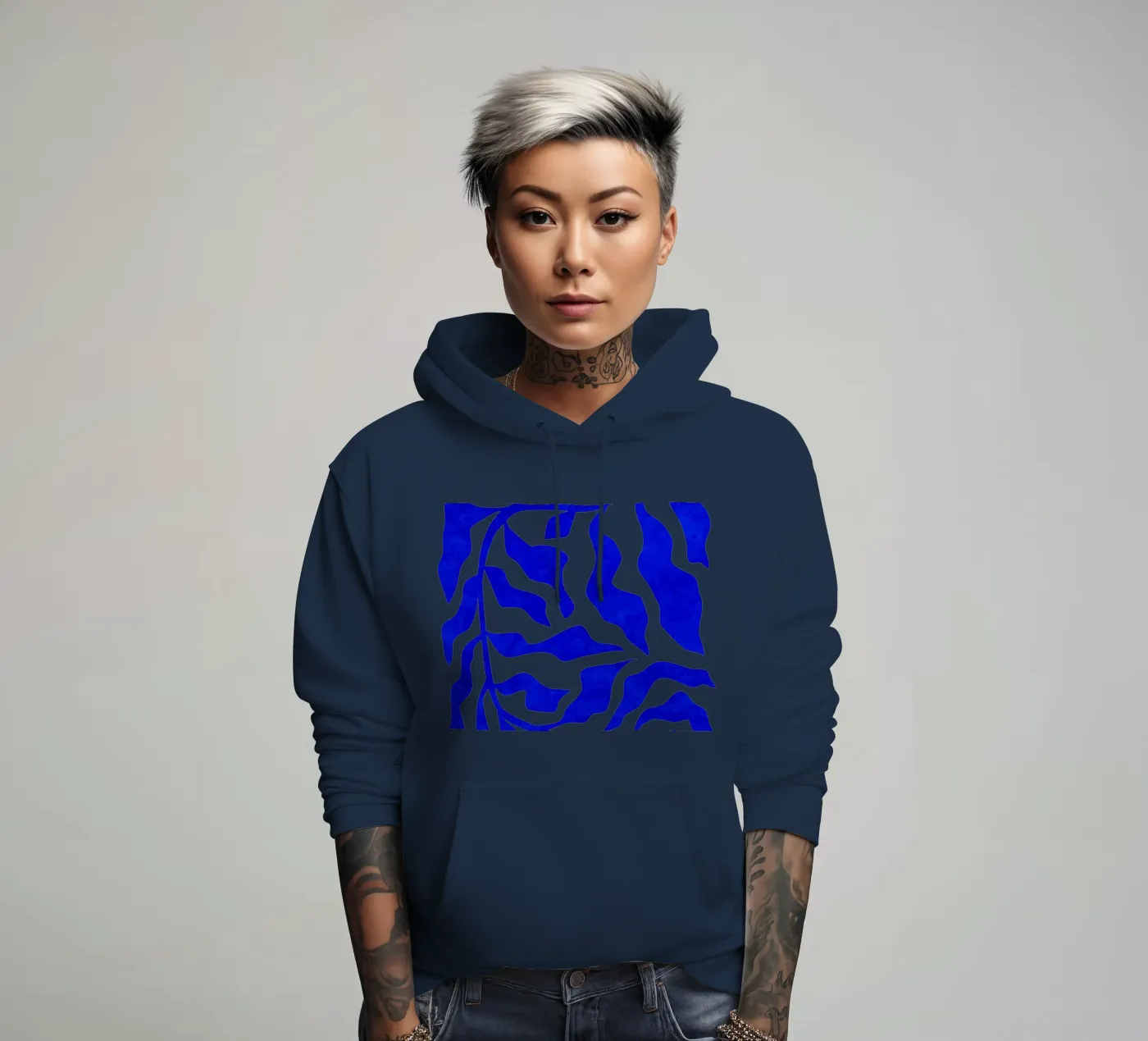 Indigo Elegantie hoodie van Kintsugi99
