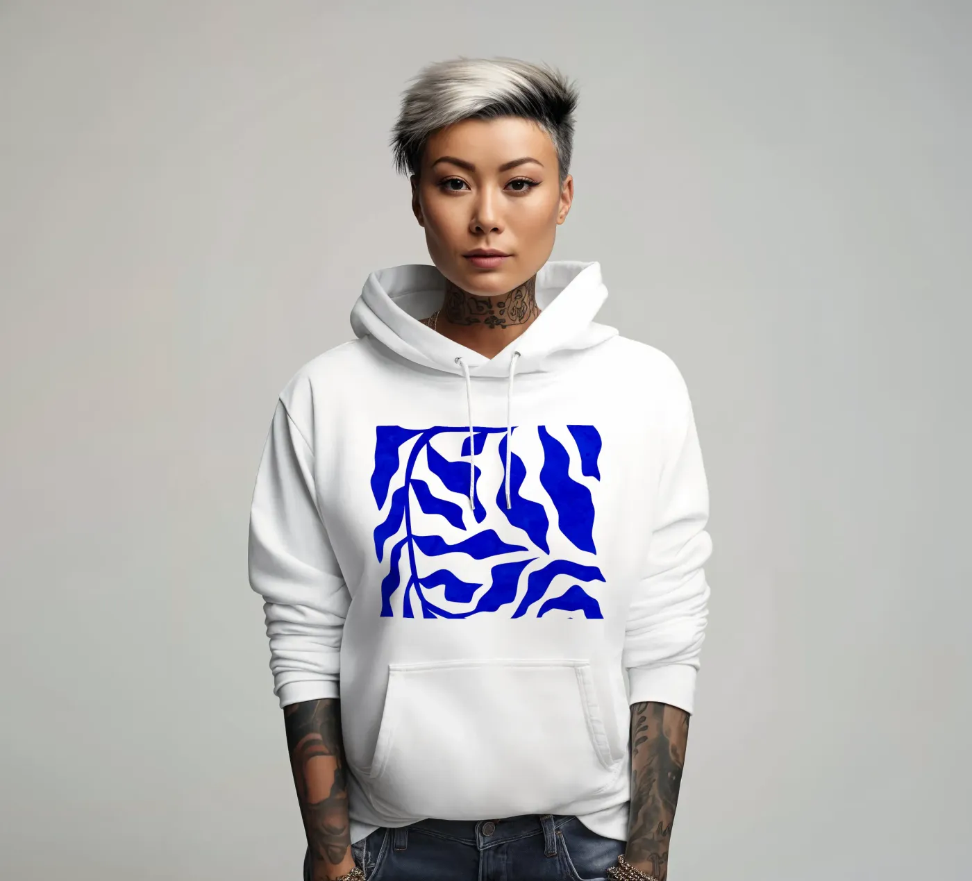 Indigo Elegantie hoodie van Kintsugi99