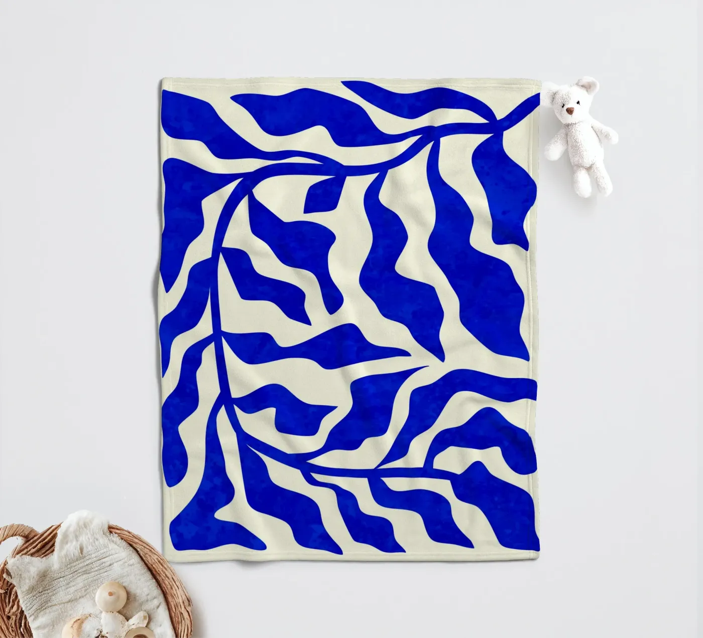 Indigo Elegance fleece blanket by Kintsugi99