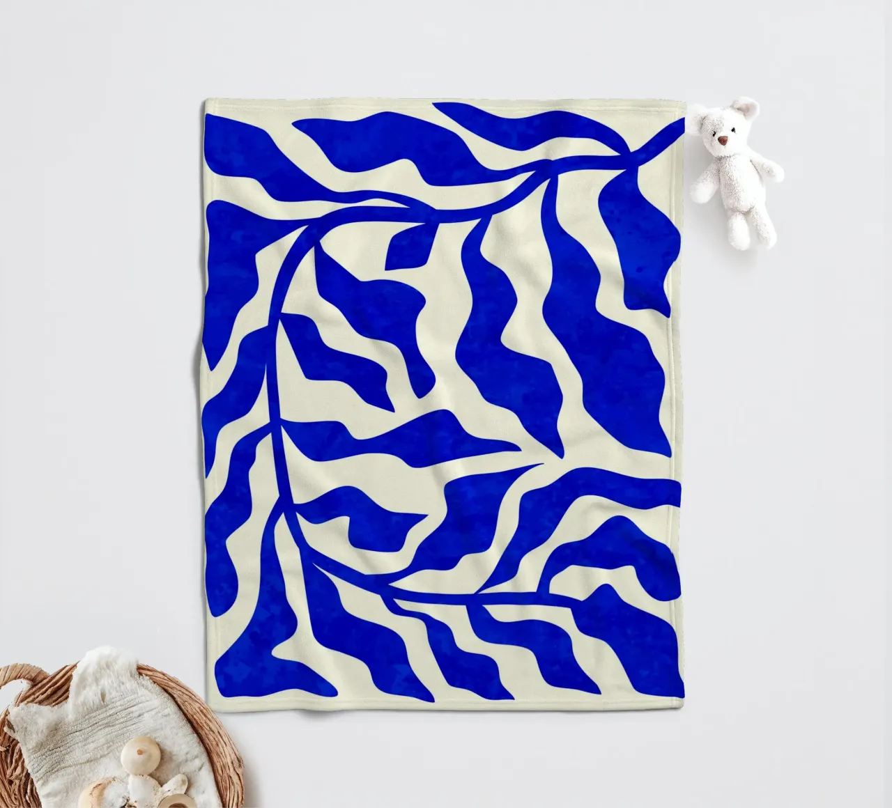 Indigo Elegance fleece blanket by Kintsugi99