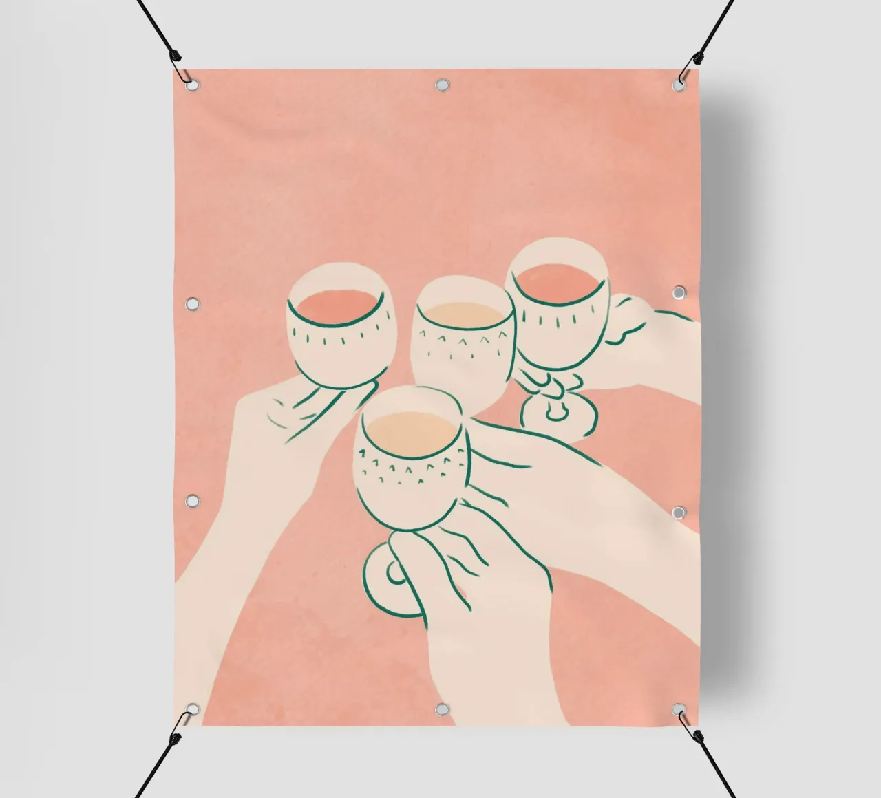 Cin cin ai bei tempi telo in pvc da Kintsugi99