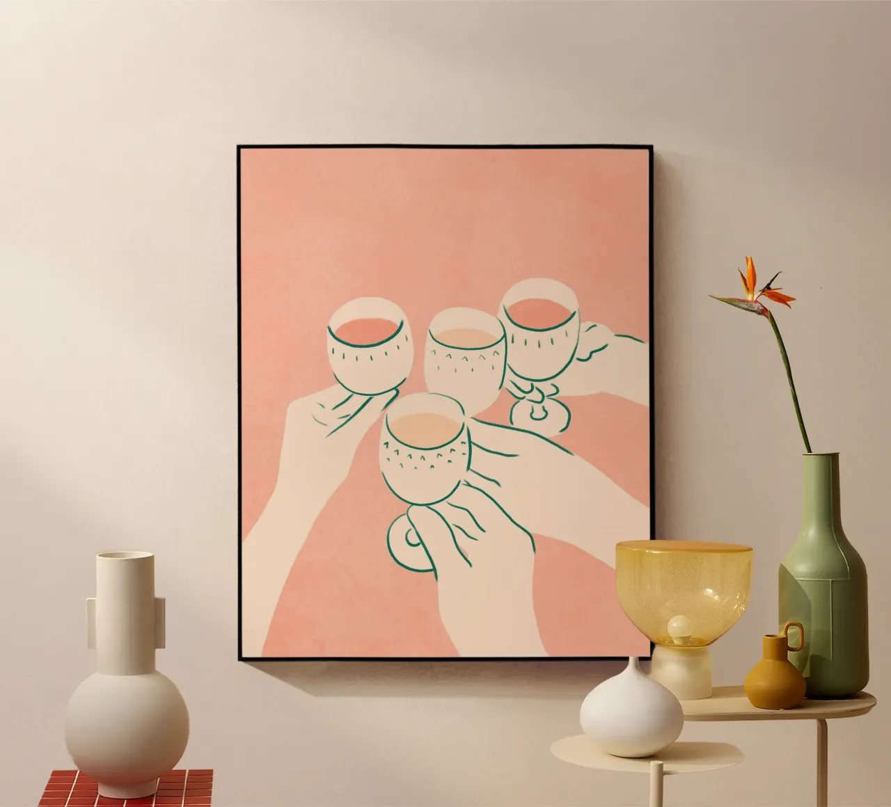 Cin cin ai bei tempi plexiglass con Cornice Artbox da Kintsugi99