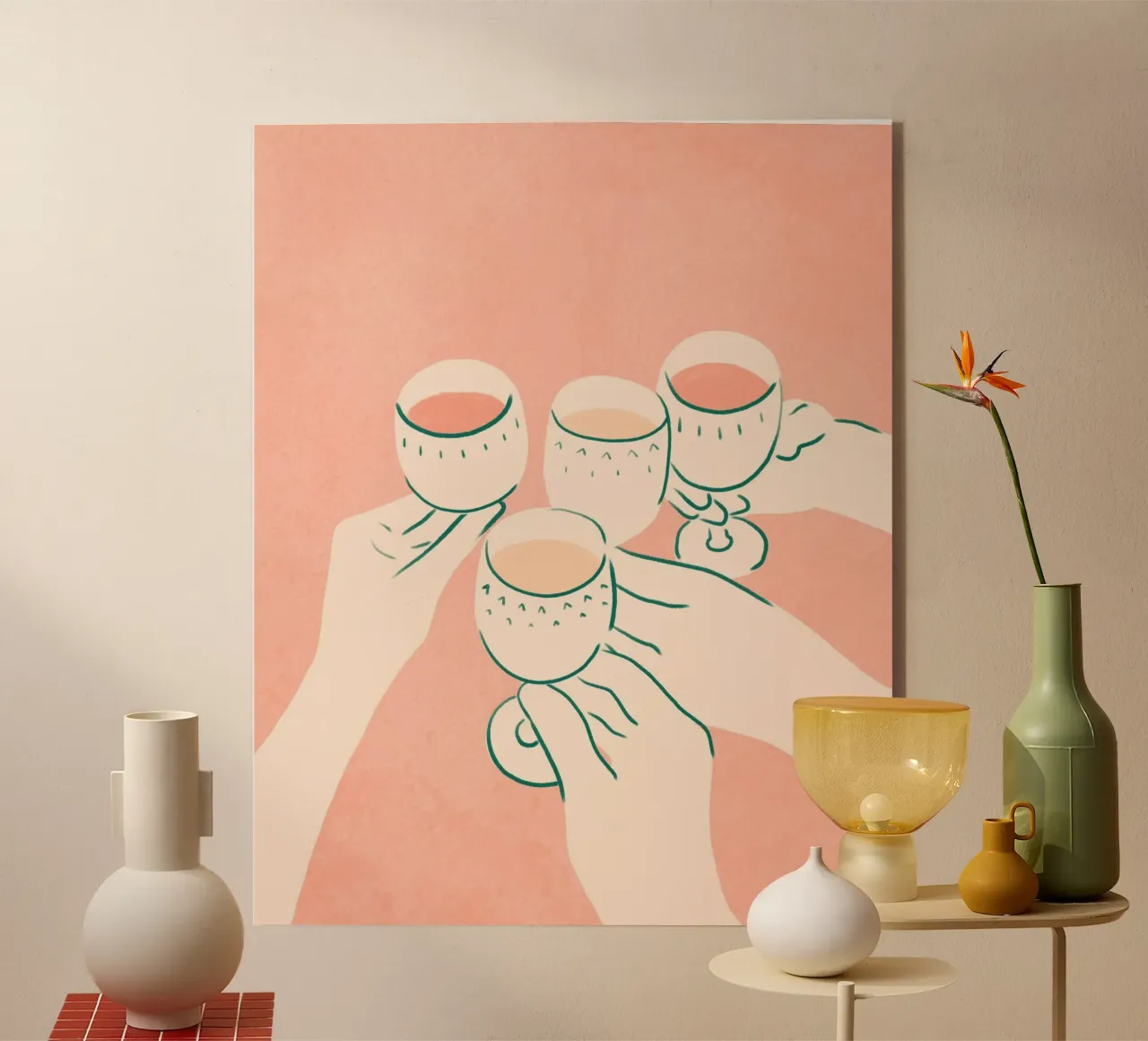 Cin cin ai bei tempi plexiglass con Cornice Artbox da Kintsugi99